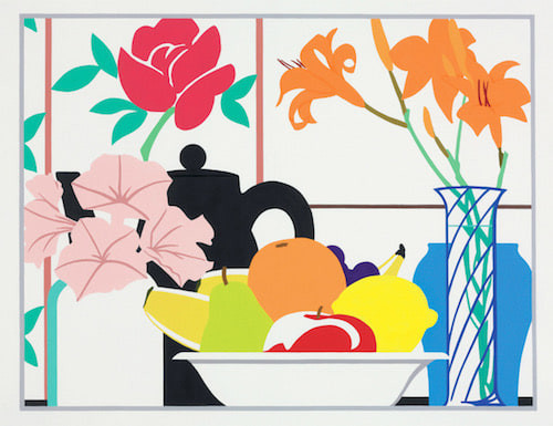 Tom Wesselmann - Still Life of Petunias, Lilies and Fruit, 1988, Color serigraph