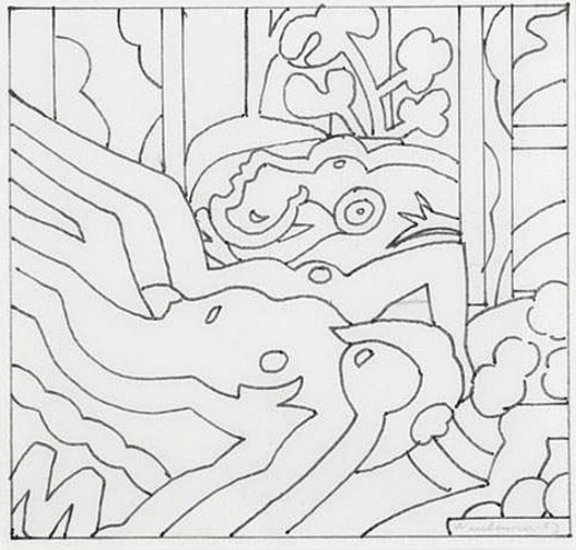 Tom Wesselmann - Sunset Nude With The Dream Study, 2003, Pencil on paper