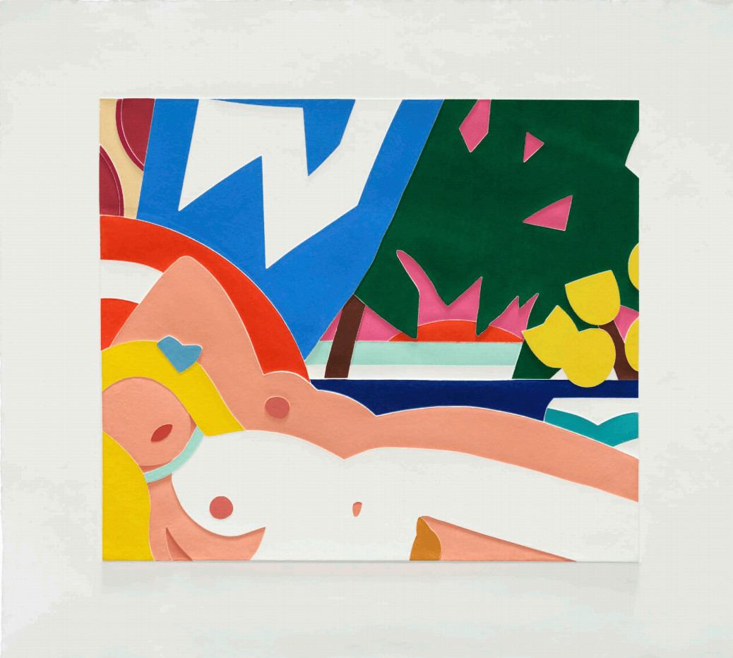 Tom Wesselmann - Sunset Nude with Yellow Tulips, 2004, Screenprint on paper