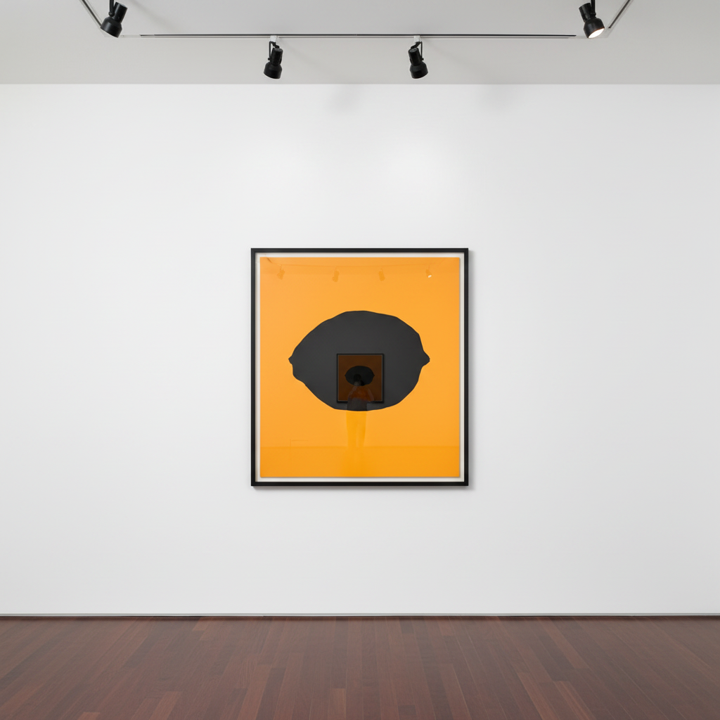 Donald Sultan - Black Lemon on Yellow, 2018, Color silkscreen with enamel inks and tar-like texture on 2-ply museum board