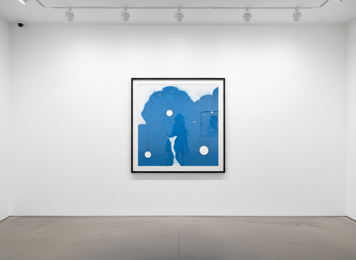 Donald Sultan - Four Blue Poppies April 24, 2024, Archival pigment ink on Innova Etching Cotton Rag 315 gsm fine art paper