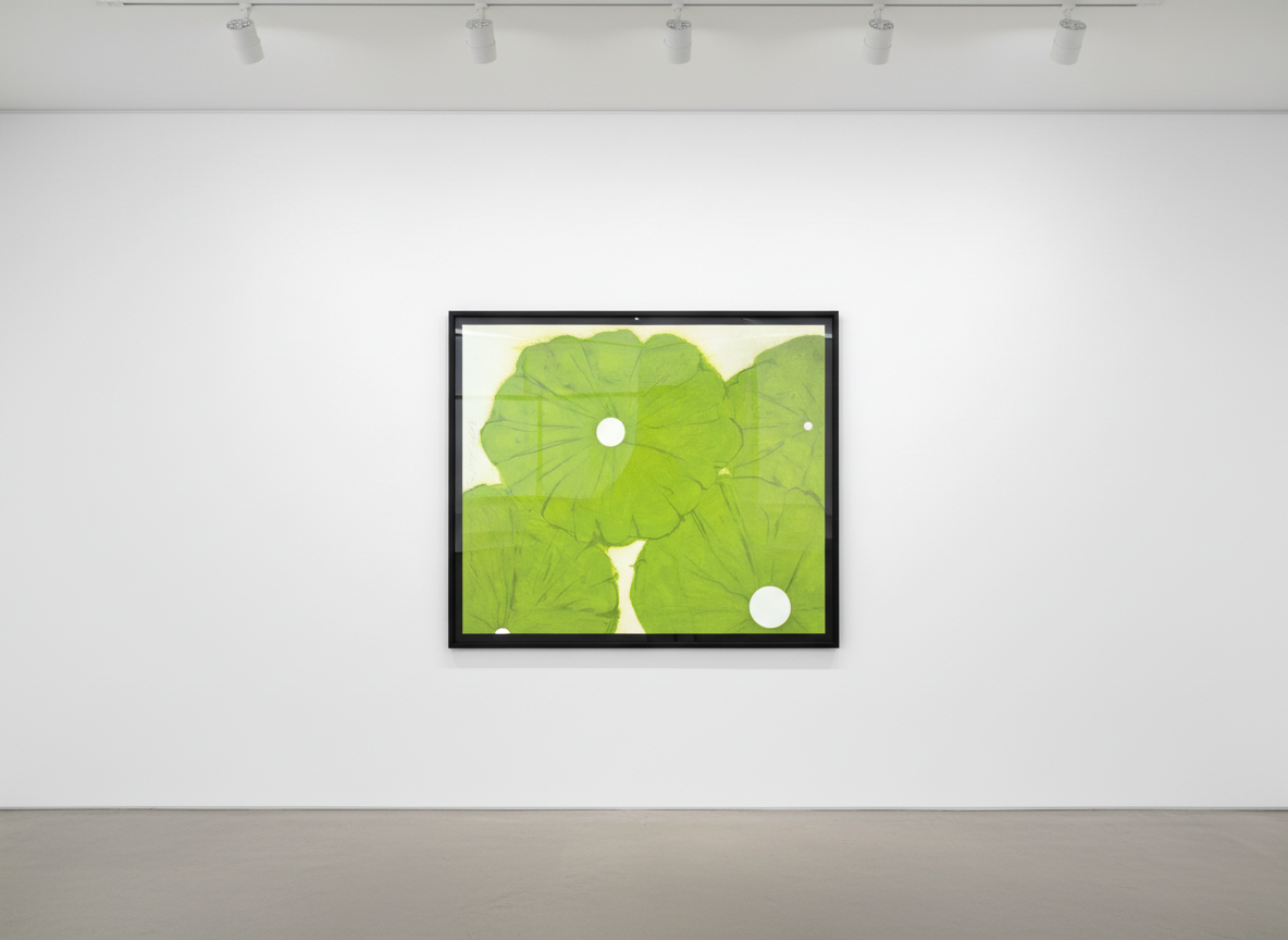 Donald Sultan - Four Green Poppies April 24, 2024, Archival pigment ink on Innova Etching Cotton Rag 315 gsm fine art paper