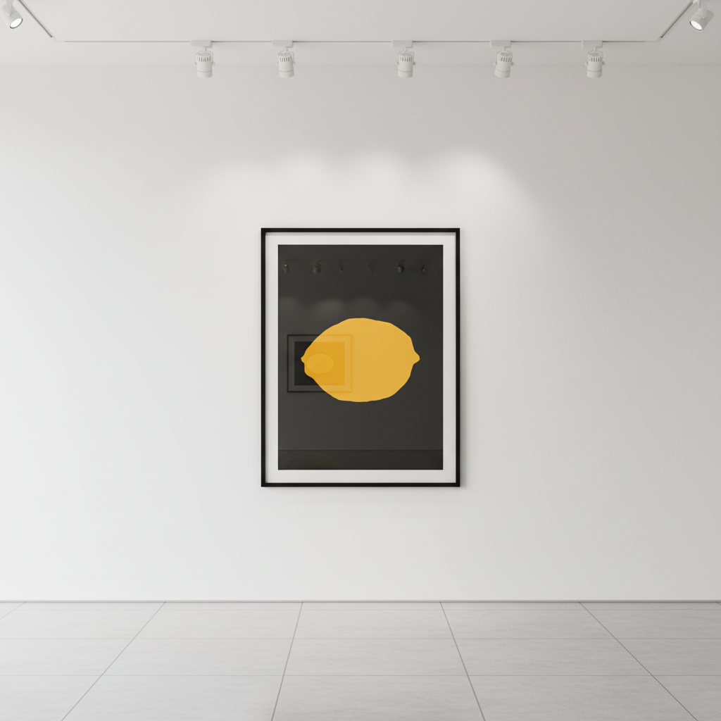 Donald Sultan - Yellow Lemon on Black, 2018, Color silkscreen with enamel inks and tar-like texture on 2-ply museum board