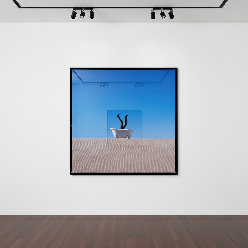 Tyler Shields - Bathtub in the Sand, 2021, Digital c print