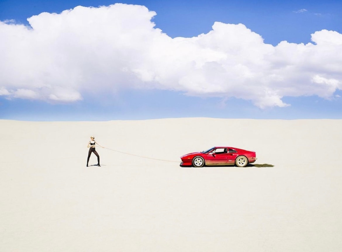 Tyler Shields - Ferrari Rope Pull, 2022, Digital c print