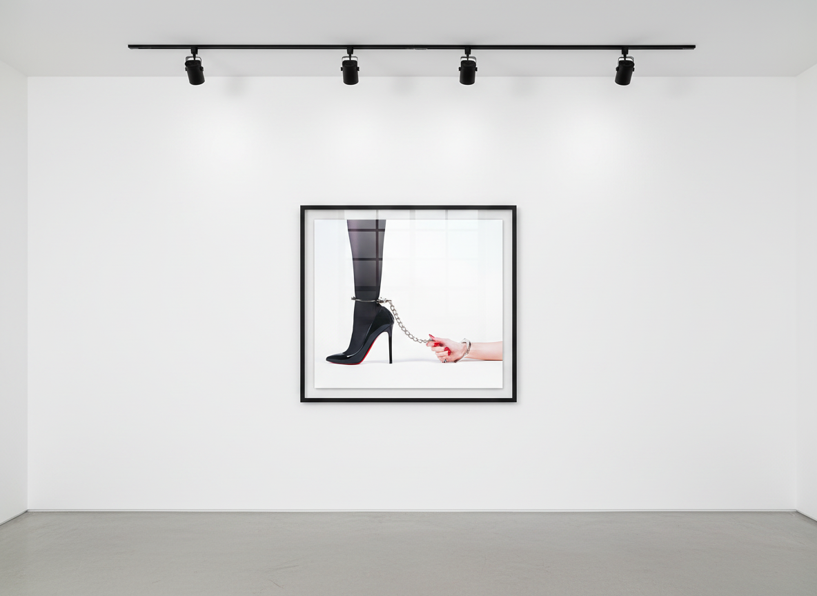 Tyler Shields - Hand Cuff High Heel, 2022, Digital c print