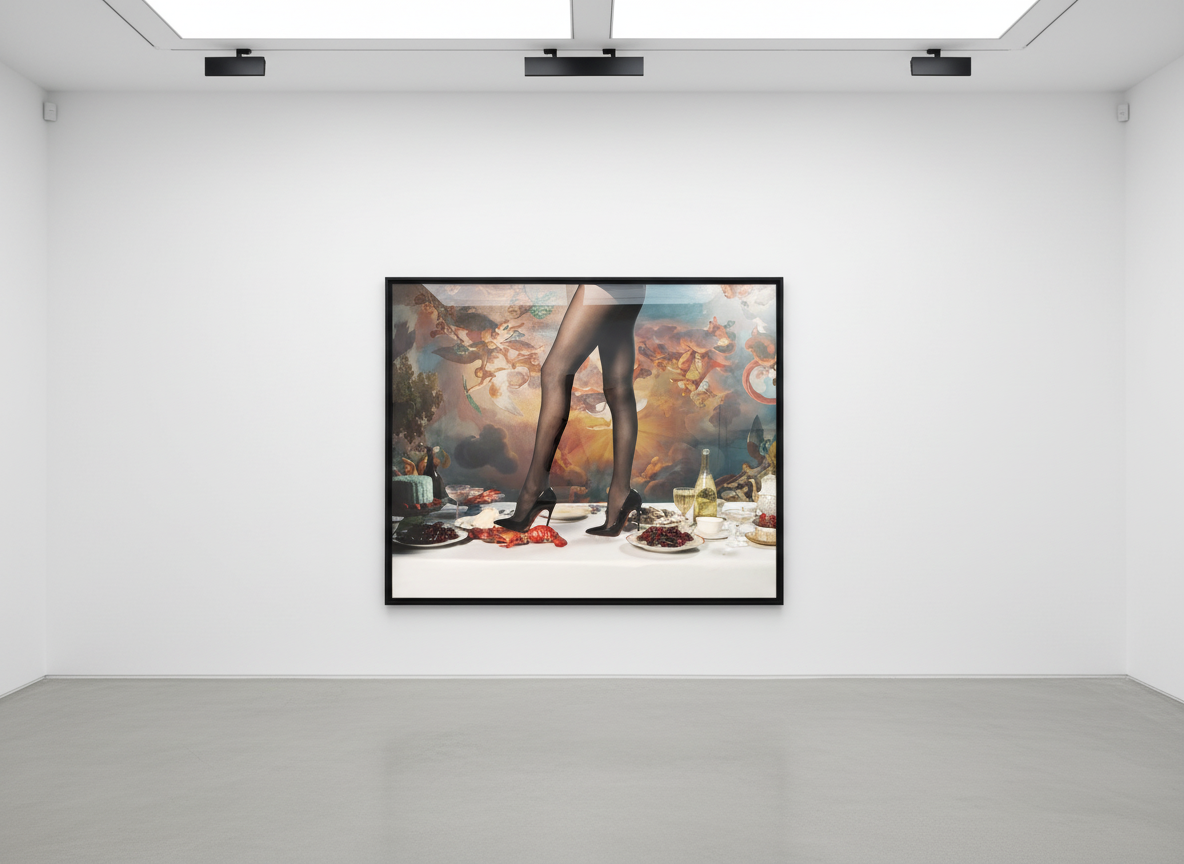 Tyler Shields - High Heel Dinner, 2024, Chromogenic Print