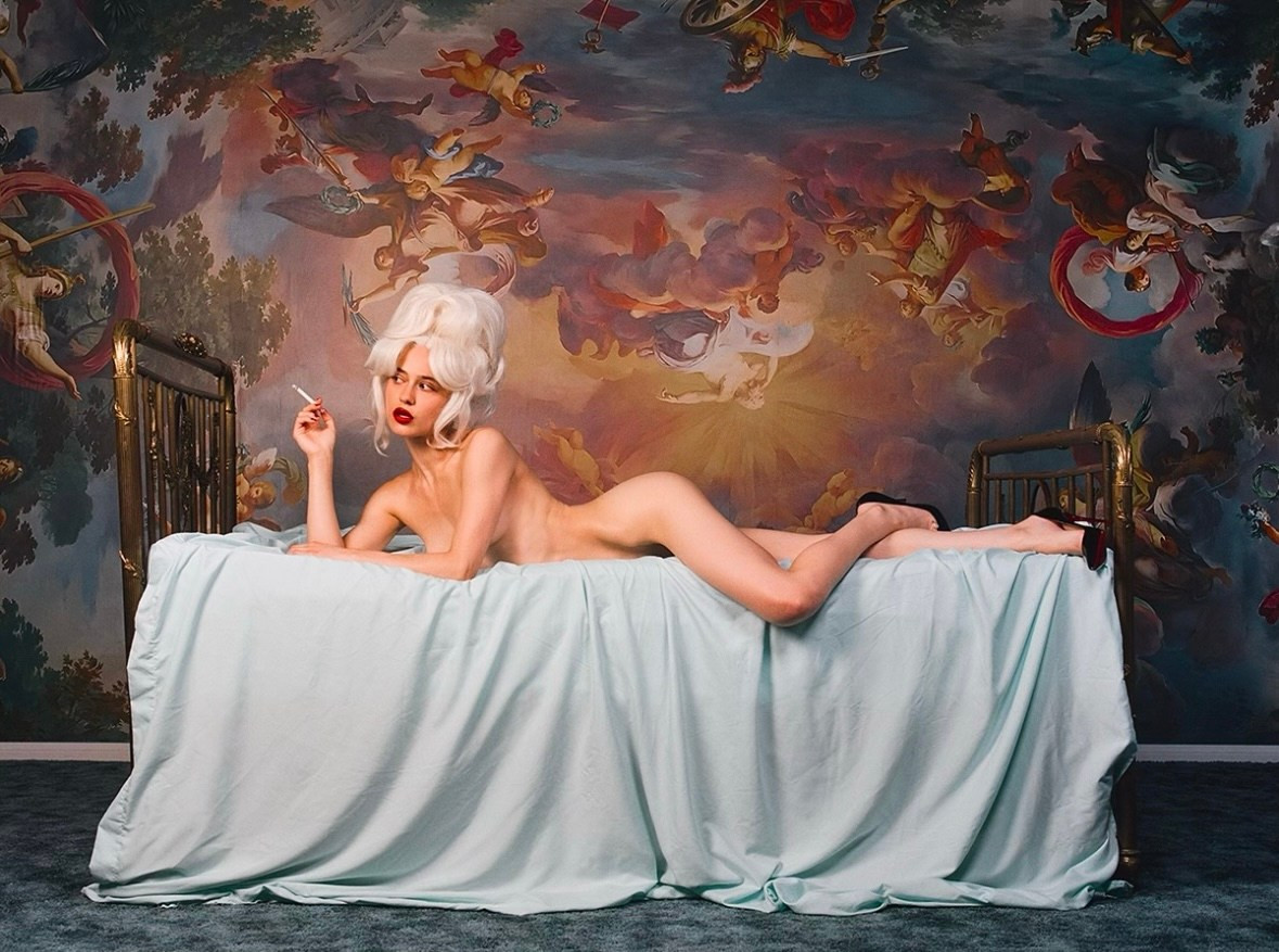 Tyler Shields - Lady in the Bed, 2024, Digital C Print