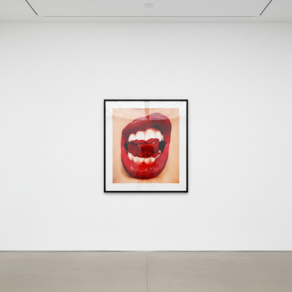 Tyler Shields - Lipstick in Mouth, 2024, Digital C Print
