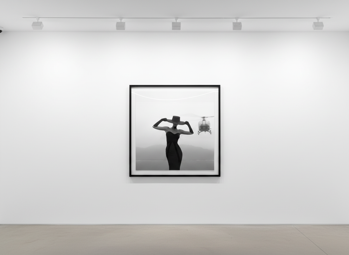 Tyler Shields - Mystery of the Helicopter, 2022, Silver Gelatin Print