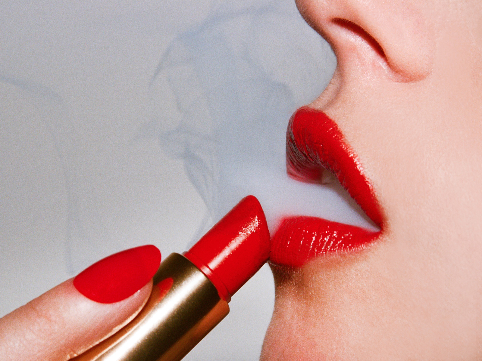 Tyler Shields - Smoke and Lipstick, 2024, Digital C Print