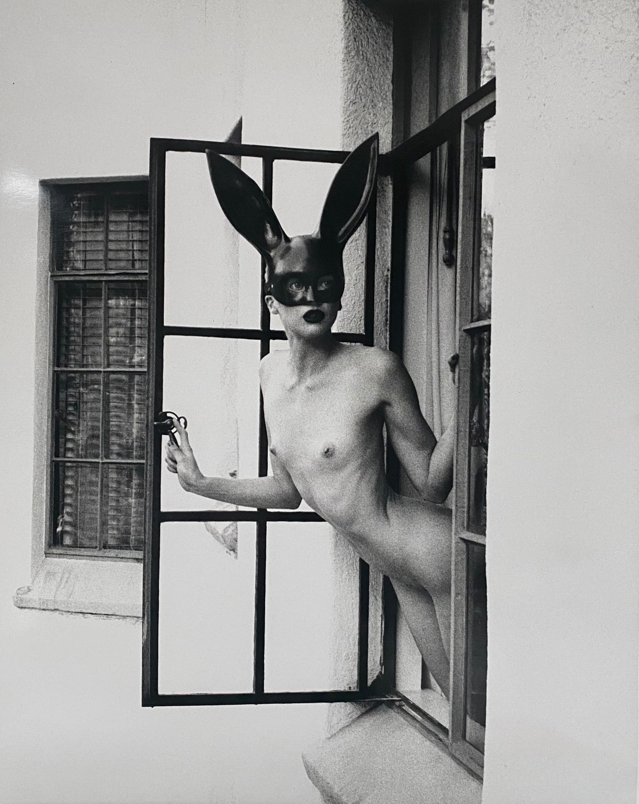 Tyler Shields - The Bunny In The Window, 2021, Silver Gelatin