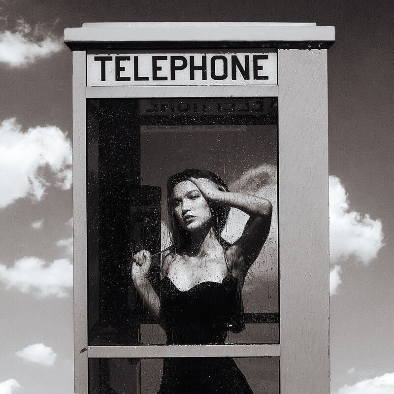 Tyler Shields - The Girl in the Phonebooth, 2021, Digital c print