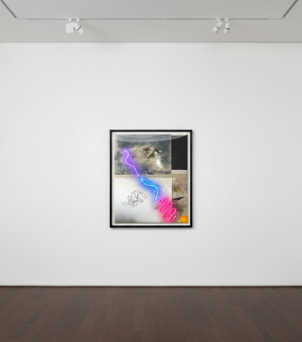 Vincent Chung - Heavy Load You Tow, 2021, Acrylic, oil sticks, olive oil, dirt, irrigation strings, spray paint, pastel, t...