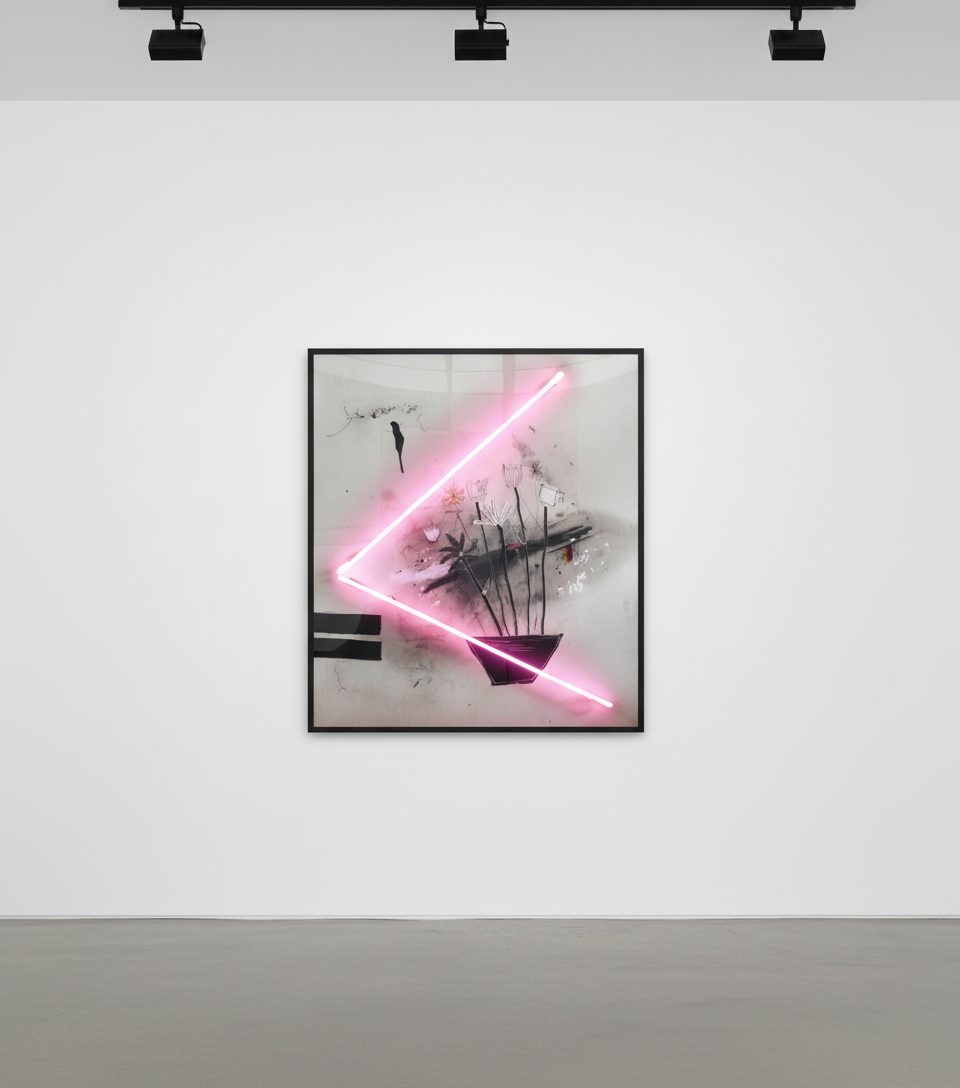 Vincent Chung - You're Still A Mystery To Me, 2020, Acrylic, olive oil, oil sticks, dirt, spray paint, curtain samples on ...