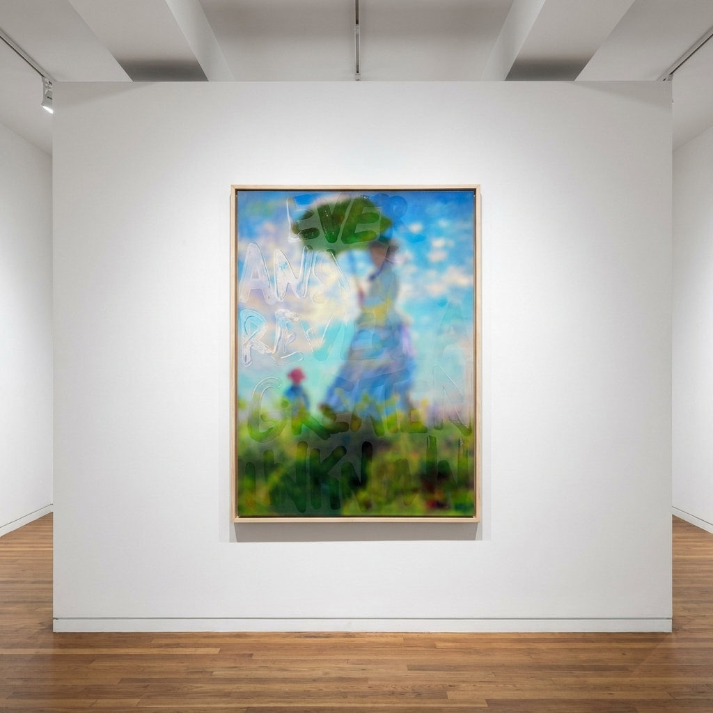 Punkmetender - What the Light Remembers, 2026, Oil on canvas with handwritten epoxy resin. | Signed and Dated
