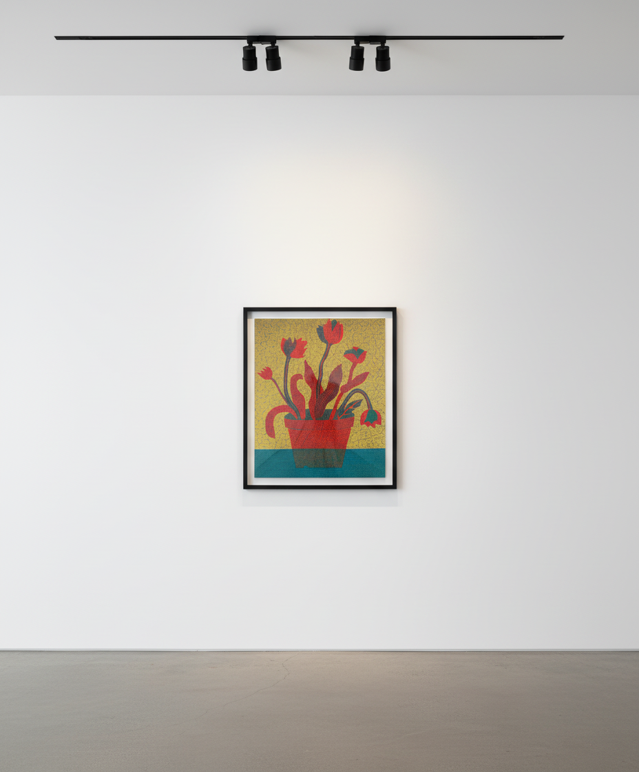 Yayoi Kusama - Flower C, 2005, Screen print and lamé