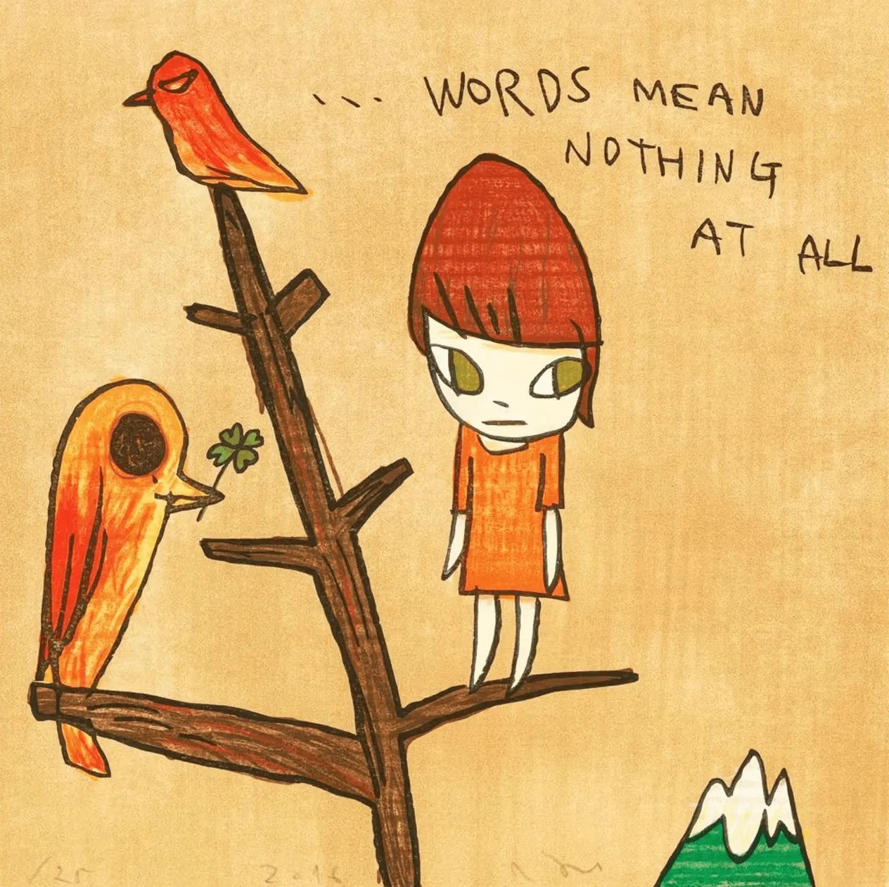 Yoshitomo Nara - Words Mean Nothing At All, 2016