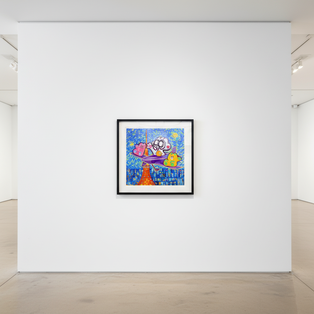 Yusuke Toda - YUM and Plane, 2025, Mixed media on canvas