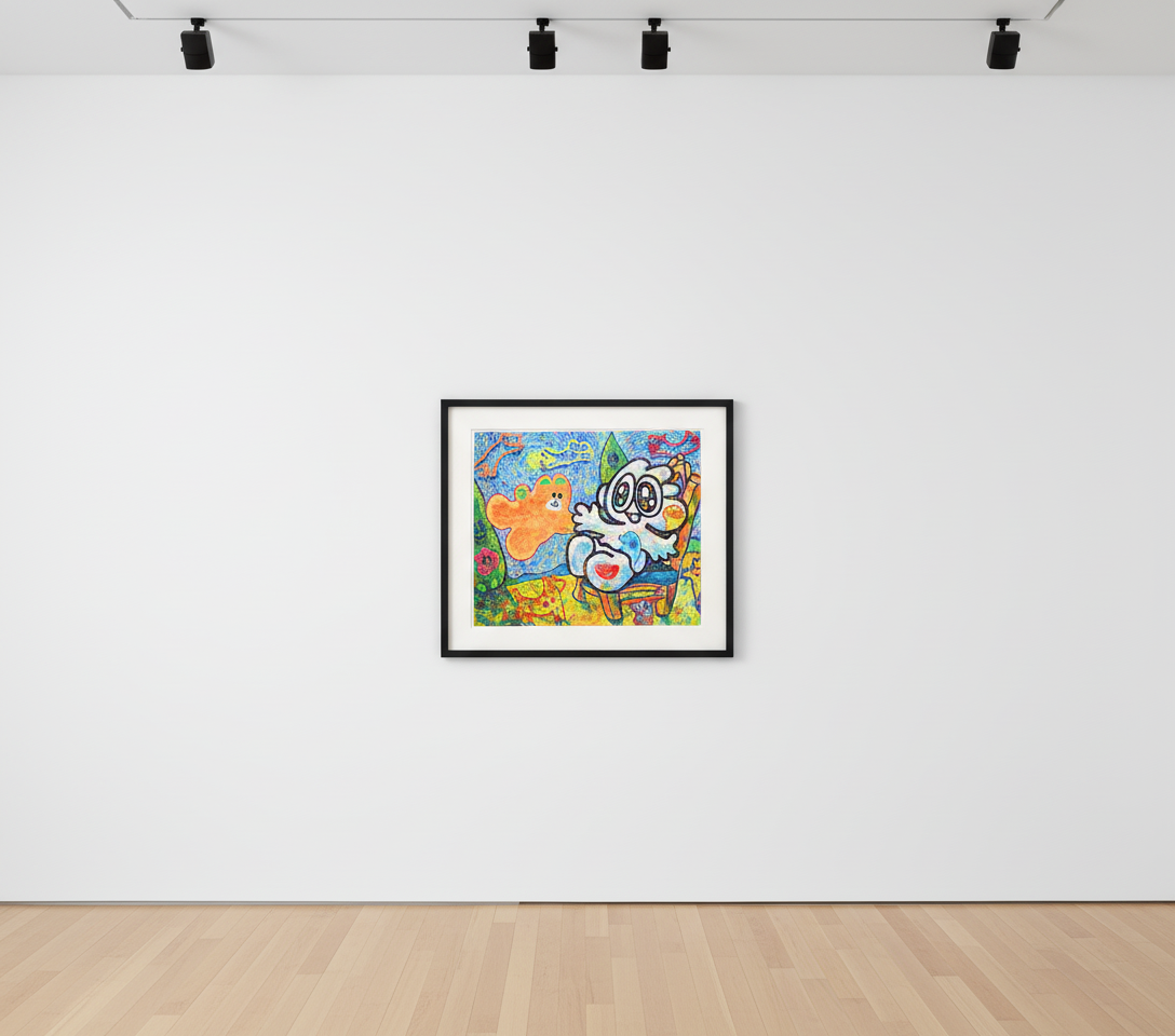 Yusuke Toda - YUM meets POM under the  Starry Sky, 2025, Mixed media on canvas