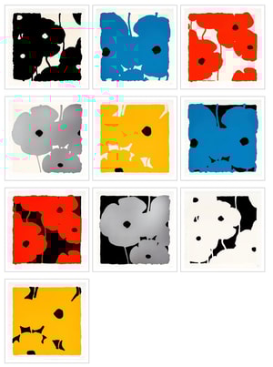 Donald Sultan - Poppies Portfolio, Sept 7 & Aug 17