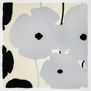 Donald Sultan - Silver and Black Poppies