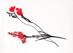 Donald Sultan - Three Freesias red