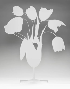 Donald Sultan - White Tulips and Vase, April 4