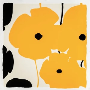 Donald Sultan - Yellow and Black Poppies