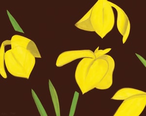 Alex Katz - Yellow Flags on Brown