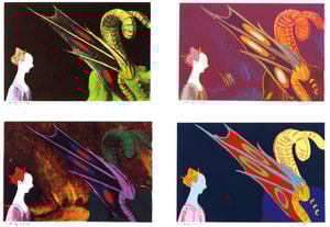 Andy Warhol - Details of Renaissance Paintings (Paolo Uccello, St. George and the Dragon, 1460), Complete Set (FS II.324-327)