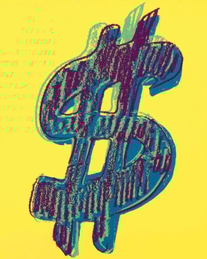 Andy Warhol - Dollar Sign F.S. II 280 Yellow and Purple