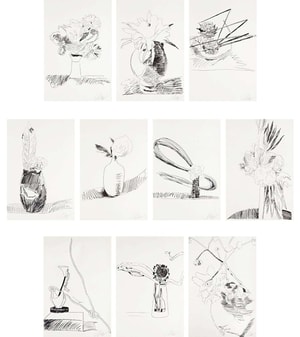 Andy Warhol - Flowers (Black and White)  Complete Portfolio (FS II.100 -109)