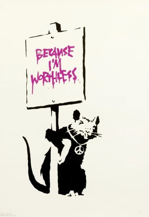 Banksy - Because I'm Worthless (Pink) (Signed)