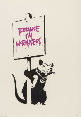Banksy - Because I'm Worthless (Pink) (Unsigned)