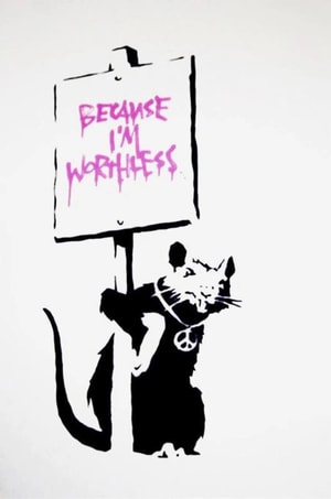 Banksy - Because I'm Worthless (Pink) (Unsigned)