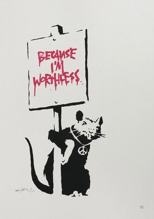 Banksy - Because I'm Worthless (Signed)