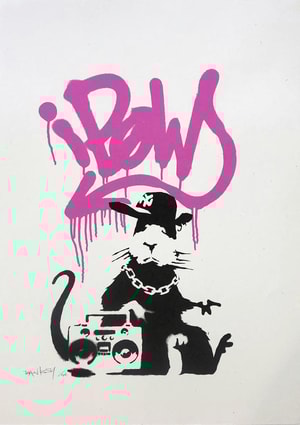 Banksy - Gangsta Rat (Pink) (Signed)