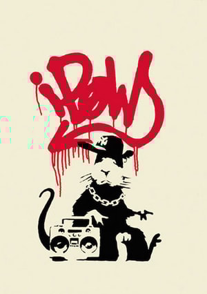 Banksy - Gangsta Rat (Red) (Unsigned)