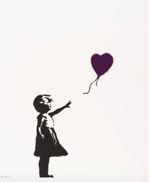 Banksy - Girl With Balloon Purple