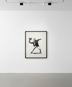 Banksy - Love Is In The Air Flower Thrower Canvas