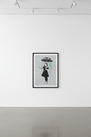 Banksy - NOLA Umbrella Girl Green Rain