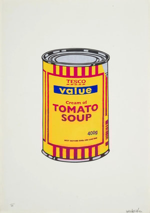 Banksy - Soup Can (Banana, Cherry, Blue) (Signed)