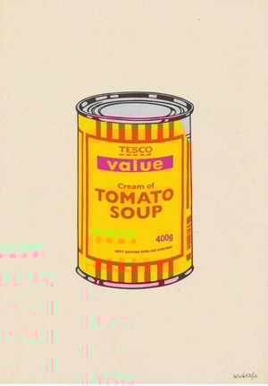 Banksy - Soup Can (Banana, Orange, Hot Pink) (Signed)