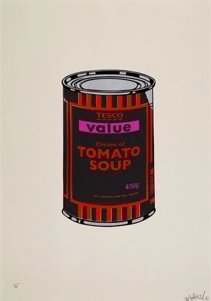 Banksy - Soup Can (Black, Orange, Pink) (Signed)