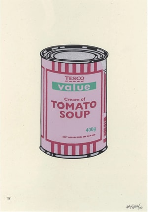 Banksy - Soup Can (Lilac, Cherry, Mint) (Signed)
