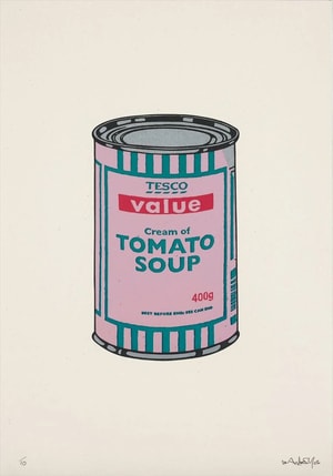 Banksy - Soup Can (Pink, Emerald, Raspberry) (Signed)