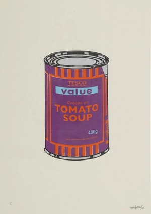 Banksy - Soup Can (Purple, Orange, Blue) (Signed)