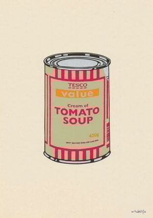 Banksy - Soup Can (Sage, Cherry, Tan) (Signed)