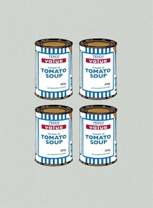 Banksy - Soup Cans Quad (Grey Paper) (Signed)